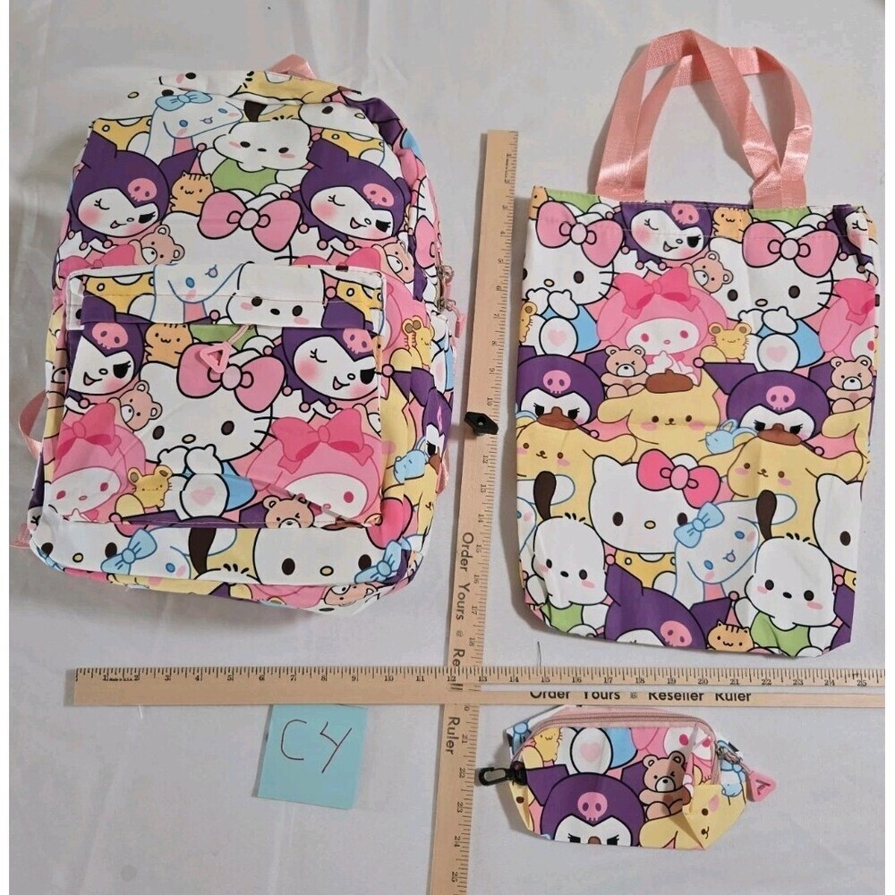 HELLO KITTY & FRIENDS LARGE 16” BACKPACK Laptop Computer Bag & Supplies Case NEW